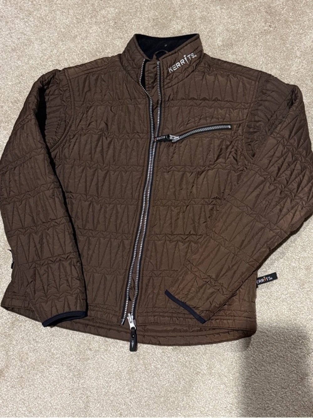 Kerrits Brown Quilted Puffer Jacket - Zippered Coat
